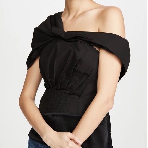 3.1 Phillip Lim Black Side Shoulder top - Picture 2 of 3